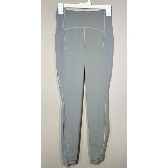 Lululemon Power Thru High-Rise Tight Women’s Rhino Grey Stash Pocket Sz Unknown - Picture 1 of 8